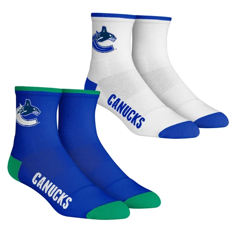 Youth Rock Em Socks Vancouver Canucks Core Team 2-Pack Quarter Length Sock Set Cover