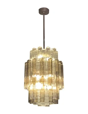 Mid Century Italian Tronchi Glass Pendant Light - Image 1 of 4