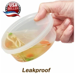 8 oz Plastic Food Storage Heavy-Duty Deli Containers with Lids - Restaurant Food - Picture 1 of 8