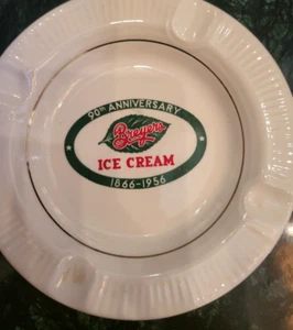 1956 BREYERS ICE CREAM 90TH ANNIVERSARY WHITE CERAMIC ASHTRAY - Picture 1 of 3