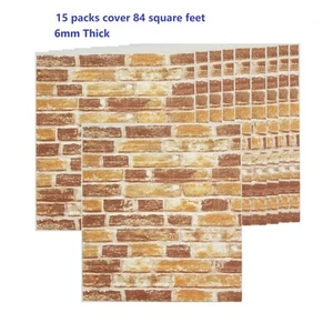 3D Stone Foam Wallpaper 84sqft 6mm Peel Stick Self Adhesive Panel Wall Tile 15pk - Picture 1 of 8