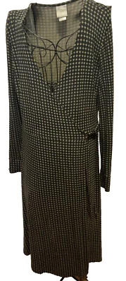 Vestido envolvente Garnet Hill verde oliva y negro talla 6 Foto 1 de 4