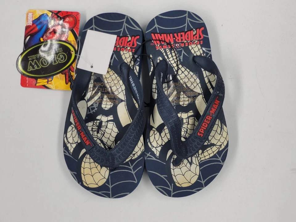 Marvel Spider-Sense Spider-Man Flip Glow In The Dark Thong Flip Flops Color Navy - Image 1 of 4