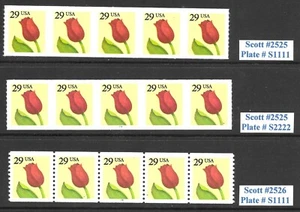 Scott #2525, #2526 29c Tulip PNC5s, Juego completo de 3, ¡en estado bastante bueno+ calidad! Cat-$12,25 - Imagen 1 de 1