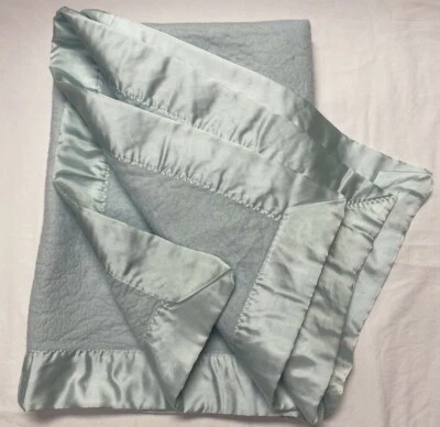 Manta térmica para bebé azul claro de colección borde satinado grande 41X57 Foto 1 de 4