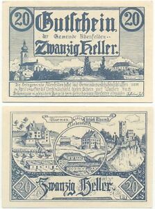 Altenfelden bei Rohrbach, 1 Schein Notgeld 1920, Österreich 20 Heller