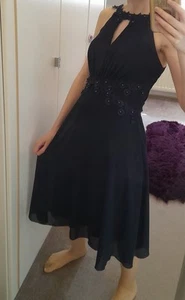 Dunkelblaues Abendkleid Elegant Mit Jacke Und Strumpfhosen - Bild 1 von 6