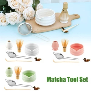 6Pcs Matcha Whisk Set Includes Matcha Bowl with Mouth Tea Scoop Tea Sifter qiUhu - Picture 1 of 27