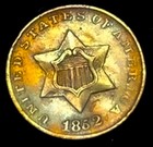 1852 3 CENT SILVER TRIME 3C RPD MINT ERROR HIGH GRADE AU UNC DETAILS TONED 1852 3 CENT SILVER TRIME 3C RPD MINT ERROR HIGH GRADE AU UNC DETAILS TONED