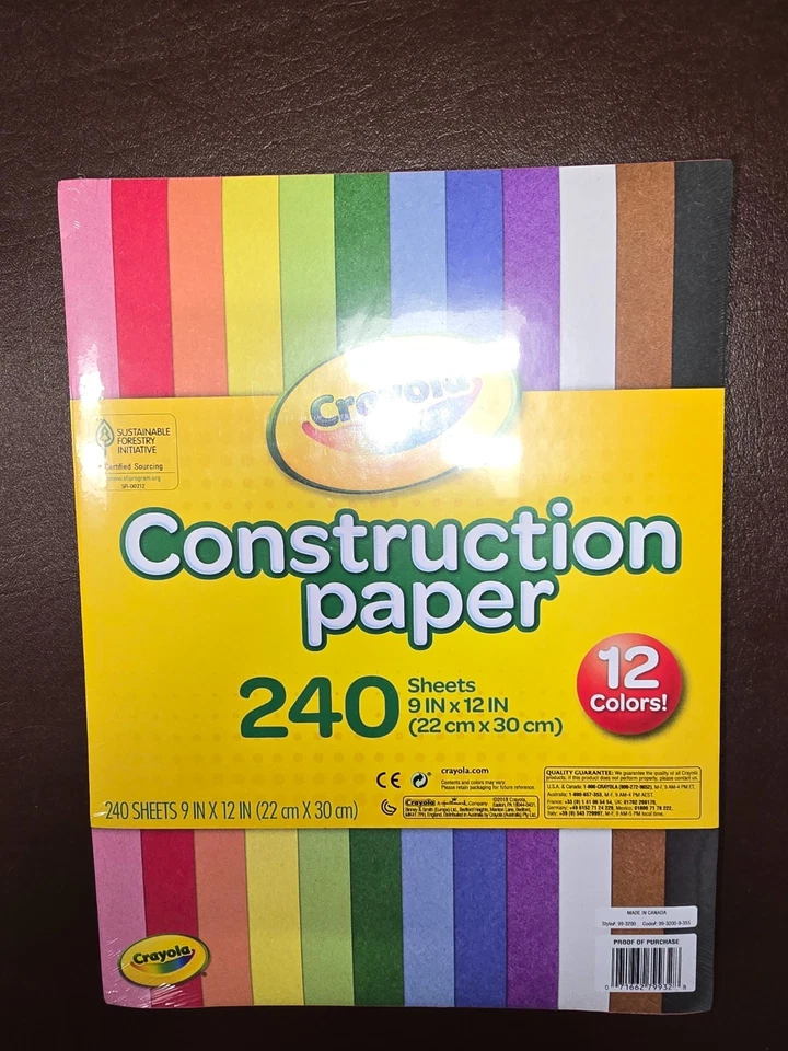 Paquete a granel de papel de construcción (240 hojas) - 10 colores surtidos, 9X12, aula Foto 1 de 1