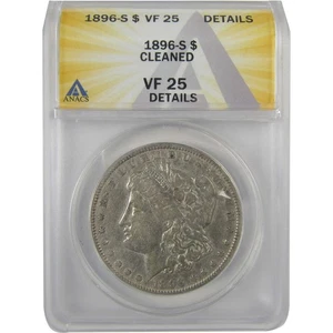 1896 S Morgan Dollar VF 25 Details ANACS Silver $1 Coin SKU:I19302 - Picture 1 of 4