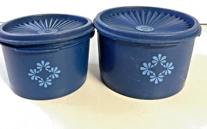 2 contenedores pequeños Tupperware azul marino - Imagen 1 de 7
