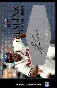 2000 Fleer Ultra Fresh Ink #NNO RANDALL SIMON Atlanta Braves AUTO #/1000 EX - Bild 1 von 4