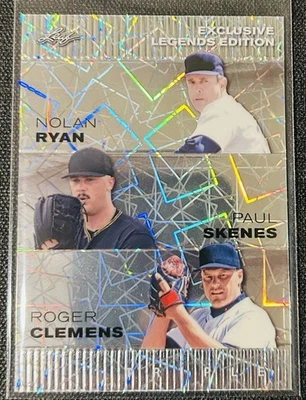 2024 Leaf Exclusive Legends Paul Skenes Nolan Ryan Roger Clemens Silver /25 - Image 1 of 2