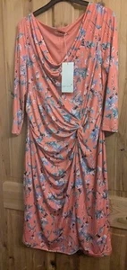 Womens Per Una From M&S Size 14 Uk Copper Rose Stretch Dress Lined Brand New - Picture 1 of 4