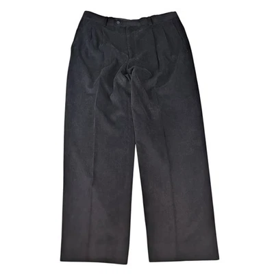 Linea Naturale Mens Black Corduroy Pleated Dress Pants Size 35x30 - Image 1 of 4