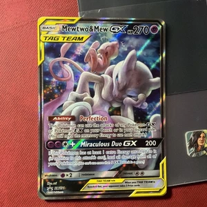 Portugués Mewtwo & Mew GX SM191 Holo Black Star Promo Tag Team MP/LP - Imagen 1 de 2