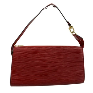 Louis Vuitton Pochette Accessoire M52947 Red Leather Purse Vintage Authentic - Picture 1 of 10