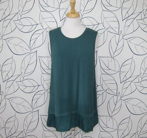 Soft Surroundings Sleeveless Tunic Top Size XL Teal Green Layered Look - Picture 1 of 7