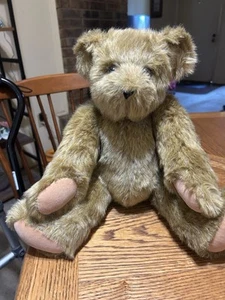 Auténtico Oso de Peluche Vermont Teddy Bear Company 5 Vías Articulado Dorado Marrón Peluche - Imagen 1 de 8