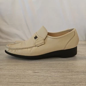 Vintage 1984! French Shriner Cream Leather Loafers Casual Shoes Men's Size 11W - Picture 1 of 18