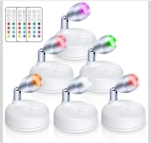 Set Of 6 Indoor Accent Spotlights Remote Control Home and Art Lighting Dimmable - Picture 1 of 10