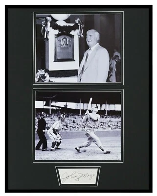 Johnny Mize Signed Framed 16x20 Photo Set Yankees - Image 1 of 2