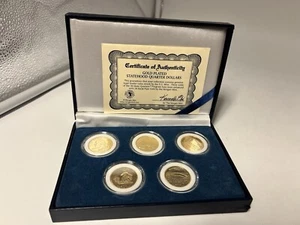 Five Statehood Quarter Dollars Gold-plated USA 2003 Illinois Free Postage UK - Picture 1 of 24