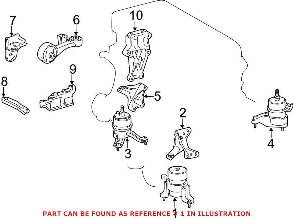 Soporte de motor delantero genuino OEM para Toyota Camry 2012-2017 Foto 1 de 1