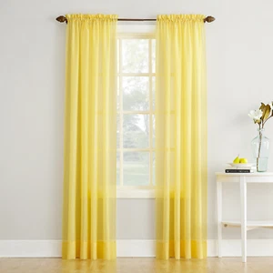 ⚡NO. 918 Erica Crushed Sheer Voile Rod Pocket Curtain Panel, 51"x95"  (1) Panel - Picture 1 of 3