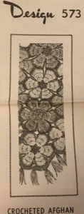 573 Vintage Two color Floral Medallions Afghan Pattern to Crochet (Repro) - Picture 1 of 2