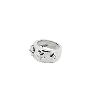 CHANEL Three Symbols Camellia Star K18WG 1P Diamond  J1520  No. 9  Women Acc... - Picture 1 of 7
