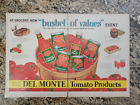 1953 DEL MONTE Tomato Products Print Ad - At Grocers'  "bushel of values" EVENT!