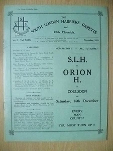 1933 Athletics Magazine - SOUTH LONDON HARRIERS GAZETTE & CHRONICLE - No.7, Vol.XLIX - Bild 1 von 2
