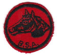 BSA RED TWILL PATROL PATCH HORSE - 2 INCHES DIAMETER - (RED RUBBER BACK)