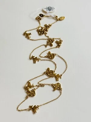 Collar de Setas Bambi de Alta Costura Disney Chapado en Oro 14k Largo Gama Alta Nuevo con Etiquetas 2000 Foto 1 de 4