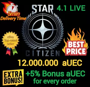 Star Citizen aUEC 12.000.000 ๐+5% Bonus๐ Alpha UEC 4.1.0 Live Preview - Picture 1 of 1