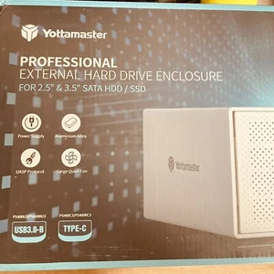 Yottamaster 4 Bay RAID Hard Drive Enclosure External 2.5" 3.5" SATA HDD USB3.0-B - Afbeelding 1 van 5