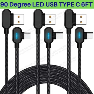 1/3Pack 2M Type USB-C Fast Charge Cable 90 Degree For Samsung Charging Data Cord - Picture 1 of 10