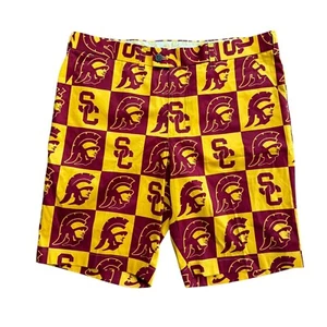 Loudmouth USC Trojans Cardinal Cotton Shorts Men's Size 38 Flat Front - Picture 1 of 8
