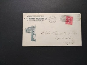 Michigan: Detroit 1895 Wormer Machinery Co Illustrated Advertising Cover - Bild 1 von 2