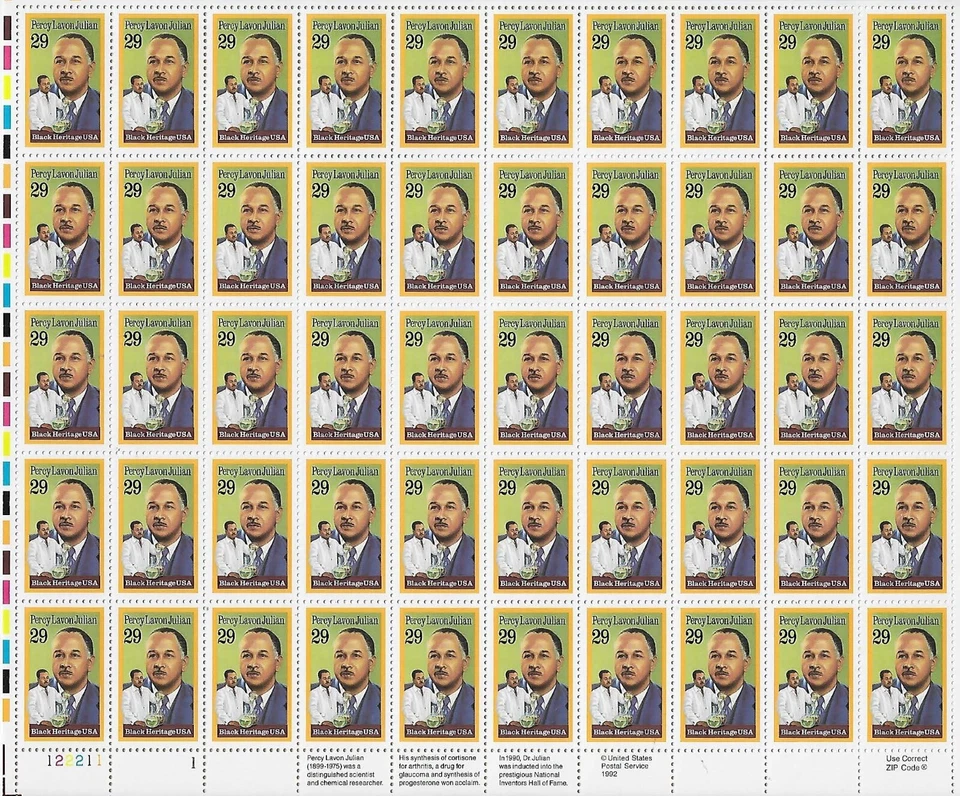 US Percy Lavon Julian 29c Stamp Sheet Scott #2746 - Image 1 of 1