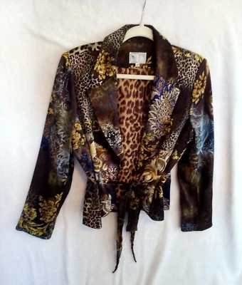 Chaqueta de seda barroca con estampado animal Alberto Makali para mujer talla 12 Foto 1 de 4