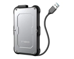 2.5" USB 3.0 Rugged Waterproof HDD Enclosure 9.5mm/7mm SATA Shockproof T2580 - Picture 1 of 8