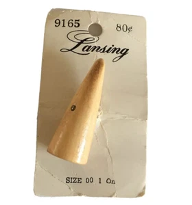 Large Vtg Cone Shaped Wood Shank Button Coat Button Toggle Lansing 9165 - Picture 1 of 4