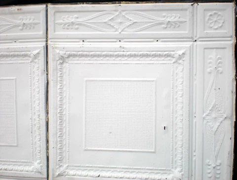 30" x 30" Antique Victorian Ceiling Tin Tile Chic Cottage Headboard Rosettes Cover