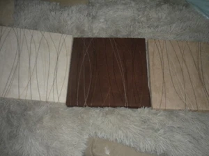 3 FAUX SUEDE BEIGE/BROWN WALL PLAQUES 30 CM X 30 CM - Picture 1 of 1