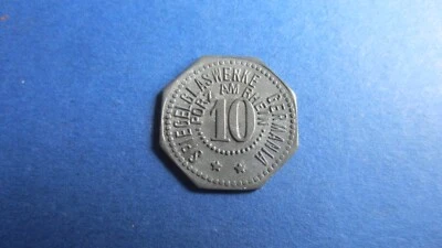 Firmennotgeld Porz a. Rh. 10Pf. Spiegelglaswerke Germania Me(18)25987.2 in f.unc - Bild 1 von 2