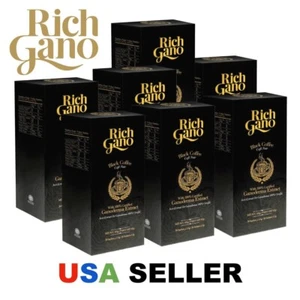 7 RICH GANO Gold Black Coffee Premium Gourmet Ganoderma Mushroom 100% - Picture 1 of 6