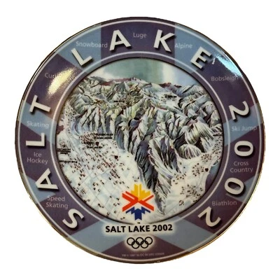 "Placa de coleccionista de cerámica de 8"" con licencia olímpica de Salt Lake 2002 #2287 SLC lugar y caja" Foto 1 de 4